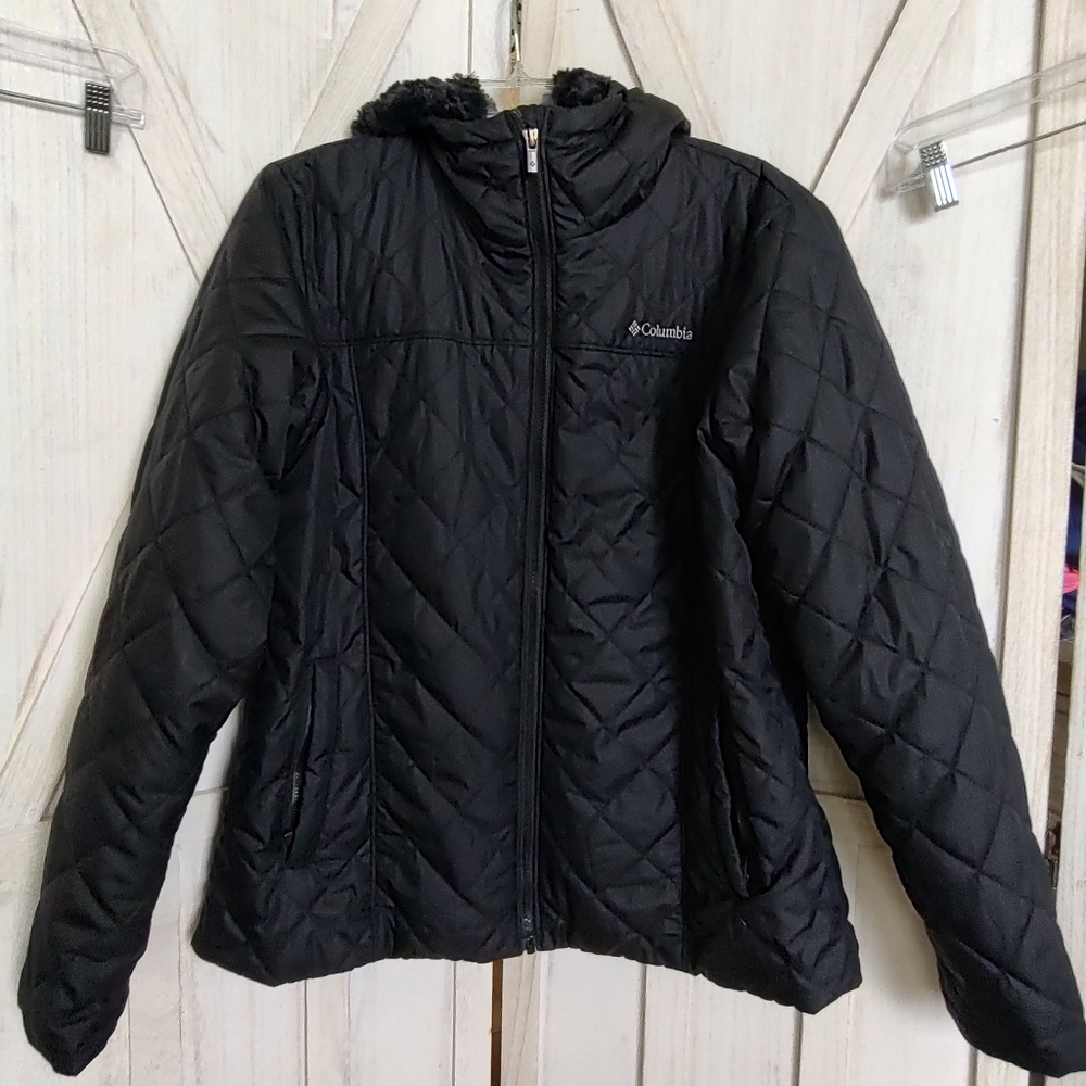Columbia extra large black fleece line jacket